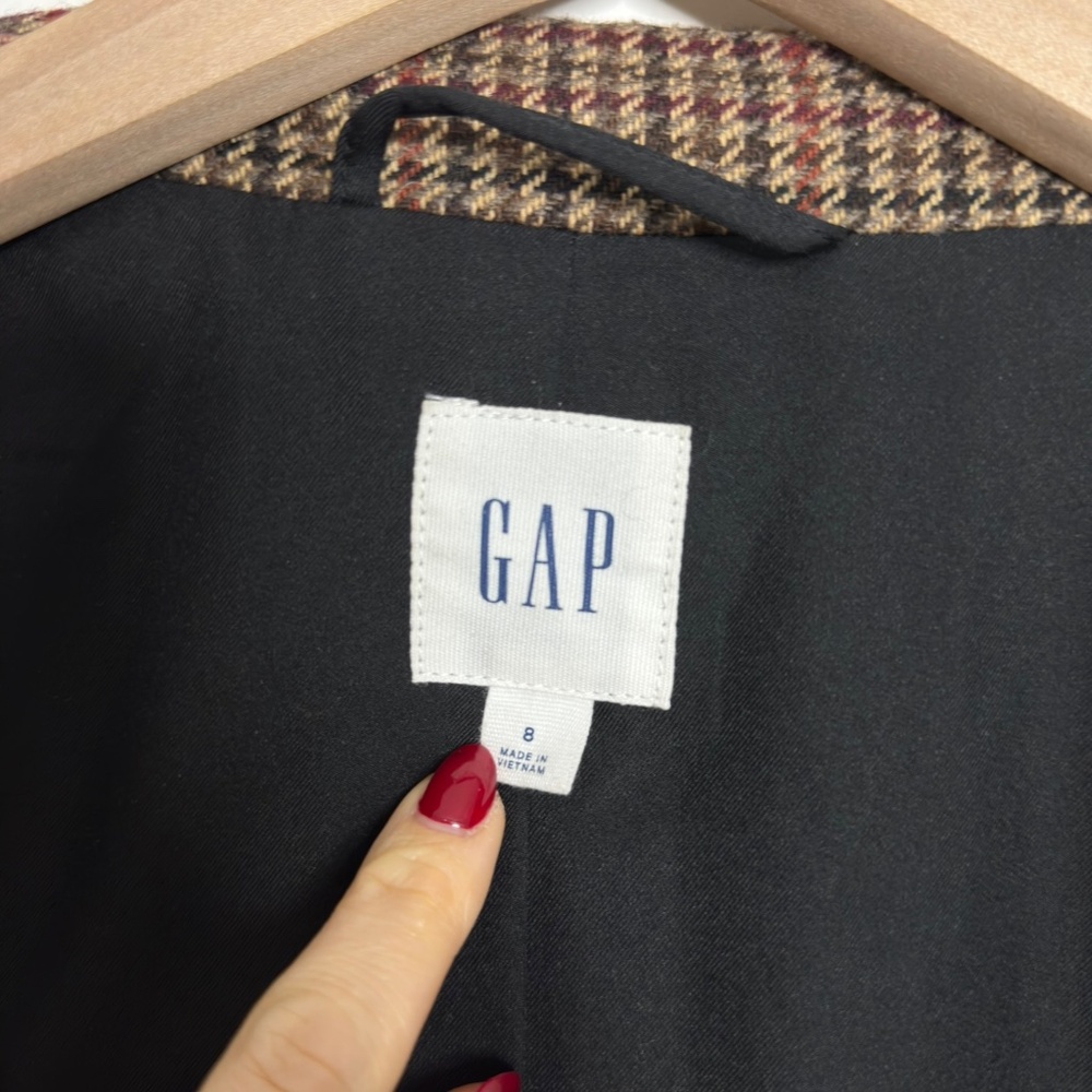 GAP Double Breasted Houndstooth Blazer - image 7